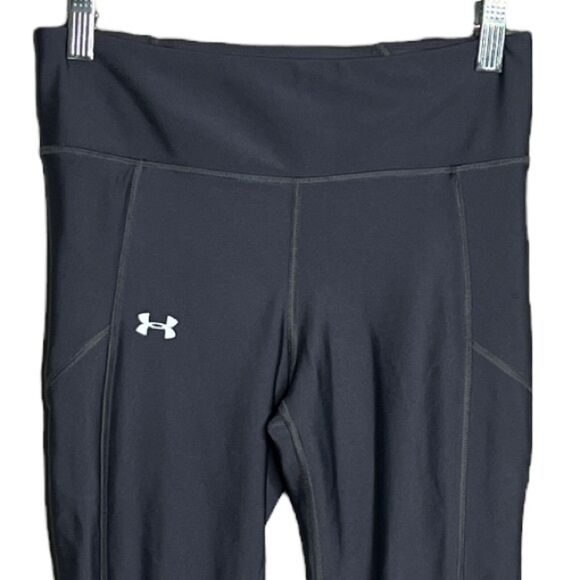 Under Armour Pants Womens Small Gray Crop Leggings Neutral‎ Workout Athleisure - Picture 3 of 6